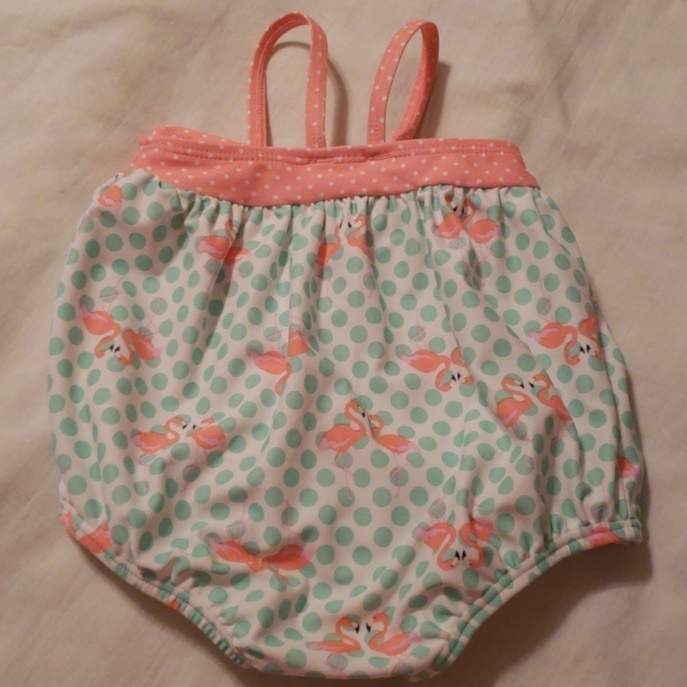 Adorable Flamingo Polka Dot Swimsuit - Picture 5 of 9